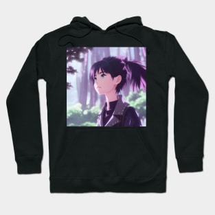 Beaux Animes Art Manga Anime Girl in Purple illustration Design Hoodie